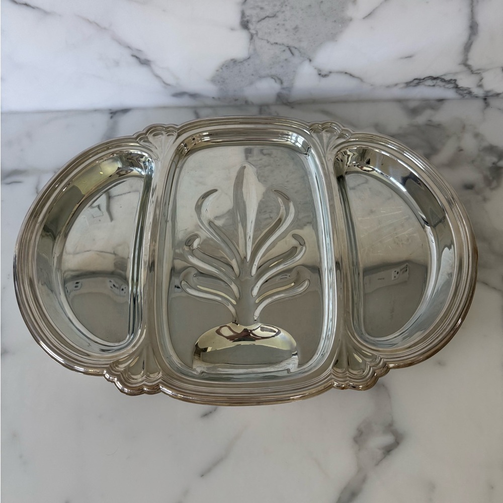 Vintage Elegant Silver Plated Serving Tray